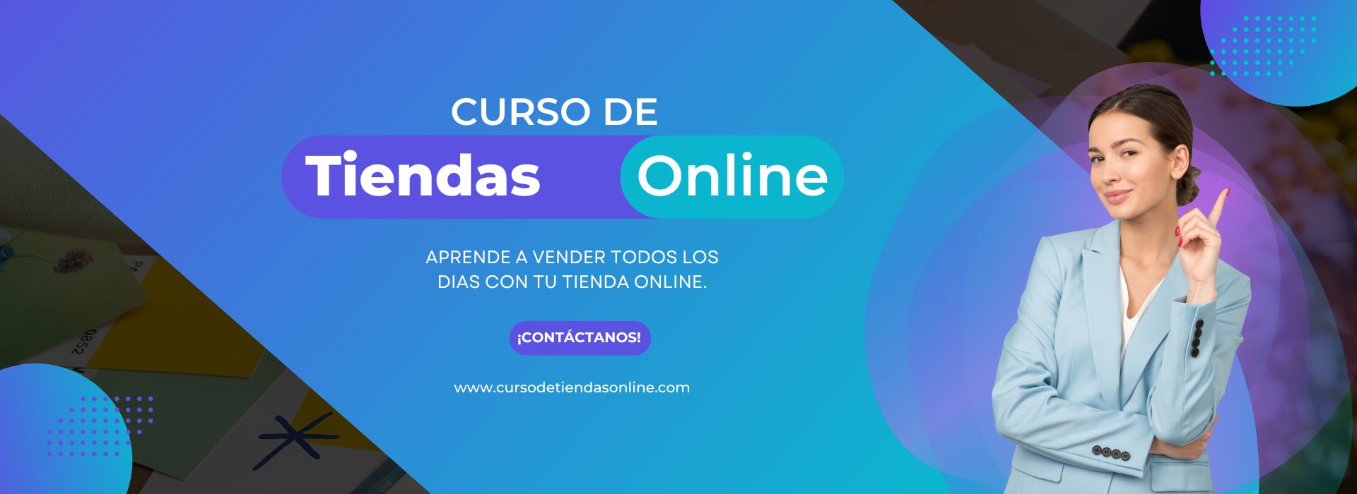 banner curso de tiendas online, aprende a diseñar y crear tu tienda online